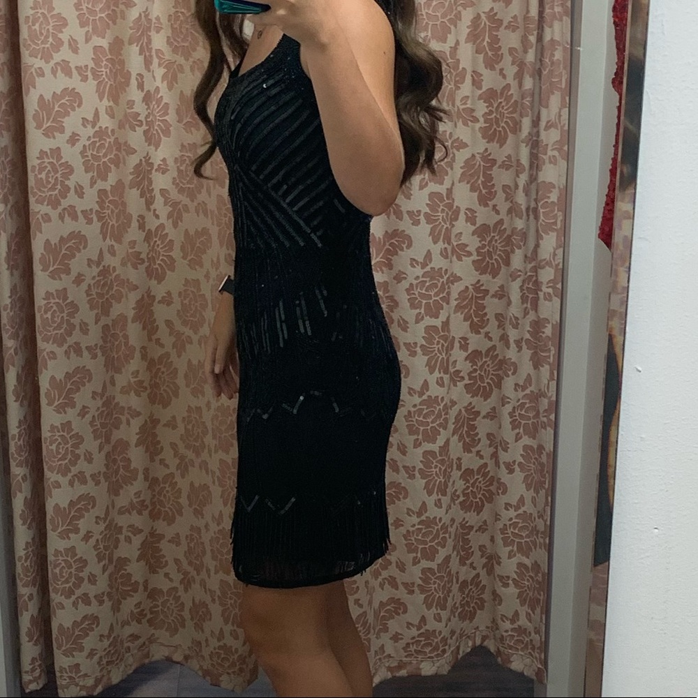 gorgeous black fringe homecoming/ party dress! NEVER WORN! NWT!!
